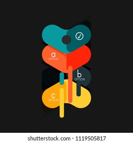 Flat design geometric infographics, arrow shape vector sticker or label, price tags, offer promotion badge, icon design, paper style layout for data graphic visualization step by step process.