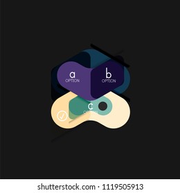 Flat design geometric infographics, arrow shape vector sticker or label, price tags, offer promotion badge, icon design, paper style layout for data graphic visualization step by step process, for