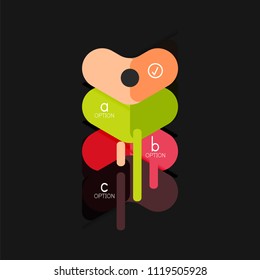 Flat design geometric infographics, arrow shape vector sticker or label, price tags, offer promotion badge, icon design, paper style layout for data graphic visualization step by step process.