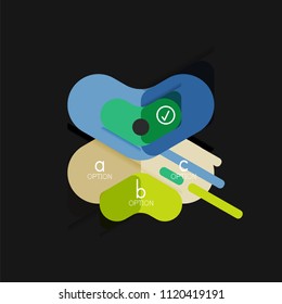 Infografía geométrica de diseño plano, etiqueta o pegatina vectorial de forma de flecha, etiquetas de precio, insignia de promoción, diseño de iconos, diseño de estilo de papel para visualización de gráficos de datos paso a paso, para