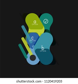 Flat design geometric infographics, arrow shape vector sticker or label, price tags, offer promotion badge, icon design, paper style layout for data graphic visualization step by step process, for