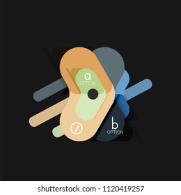 Flat design geometric infographics, arrow shape vector sticker or label, price tags, offer promotion badge, icon design, paper style layout for data graphic visualization step by step process, for