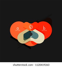 Flat design geometric infographics, arrow shape vector sticker or label, price tags, offer promotion badge, icon design, paper style layout for data graphic visualization step by step process, for