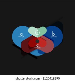 Infografía geométrica de diseño plano, etiqueta o pegatina vectorial de forma de flecha, etiquetas de precio, insignia de promoción, diseño de iconos, diseño de estilo de papel para visualización de gráficos de datos paso a paso, para