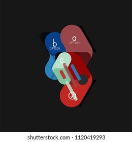 Flat design geometric infographics, arrow shape vector sticker or label, price tags, offer promotion badge, icon design, paper style layout for data graphic visualization step by step process, for