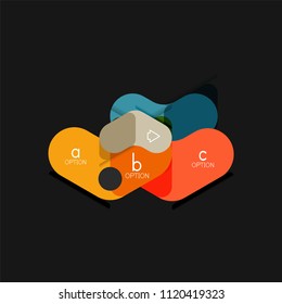 Infográficos geométricos de design plano, etiqueta ou adesivo de vetor de forma de seta, etiquetas de preço, oferecer distintivo de promoção, design de ícone, layout de estilo de papel para visualização de dados gráfico passo a passo, processo, para