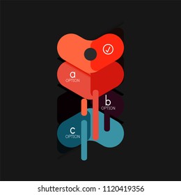 Flat design geometric infographics, arrow shape vector sticker or label, price tags, offer promotion badge, icon design, paper style layout for data graphic visualization step by step process, for
