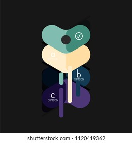Flat design geometric infographics, arrow shape vector sticker or label, price tags, offer promotion badge, icon design, paper style layout for data graphic visualization step by step process, for