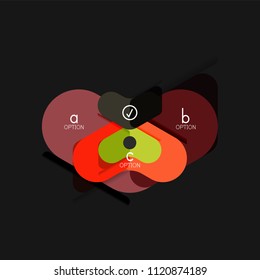 Geometrische Flachdesign-Infografiken, Pfeilform-Vektoraufkleber oder -etikett, Preismarken, Werbeplakat, Symboldesign, Papierstil-Layout für die schrittweise Visualisierung von Daten, für