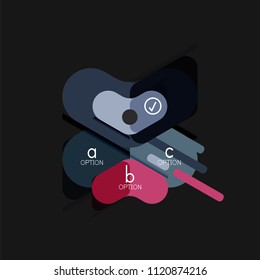 Infografía geométrica de diseño plano, etiqueta o pegatina vectorial de forma de flecha, etiquetas de precio, insignia de promoción, diseño de iconos, diseño de estilo de papel para visualización de gráficos de datos paso a paso, para