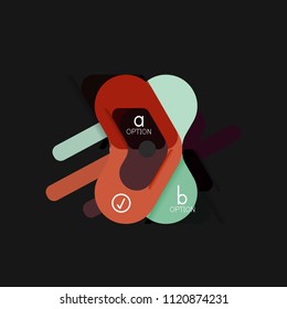 Flat design geometric infographics, arrow shape vector sticker or label, price tags, offer promotion badge, icon design, paper style layout for data graphic visualization step by step process, for