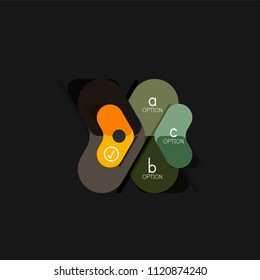 Flat design geometric infographics, arrow shape vector sticker or label, price tags, offer promotion badge, icon design, paper style layout for data graphic visualization step by step process, for