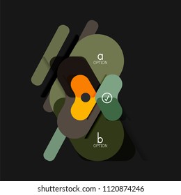 Flat design geometric infographics, arrow shape vector sticker or label, price tags, offer promotion badge, icon design, paper style layout for data graphic visualization step by step process, for