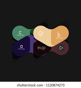 Flat design geometric infographics, arrow shape vector sticker or label, price tags, offer promotion badge, icon design, paper style layout for data graphic visualization step by step process, for