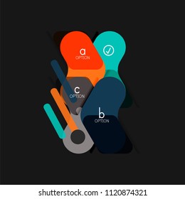 Flat design geometric infographics, arrow shape vector sticker or label, price tags, offer promotion badge, icon design, paper style layout for data graphic visualization step by step process, for