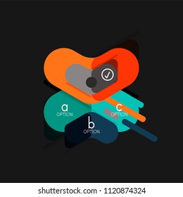 Flat design geometric infographics, arrow shape vector sticker or label, price tags, offer promotion badge, icon design, paper style layout for data graphic visualization step by step process, for