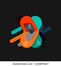 Flat design geometric infographics, arrow shape vector sticker or label, price tags, offer promotion badge, icon design, paper style layout for data graphic visualization step by step process, for
