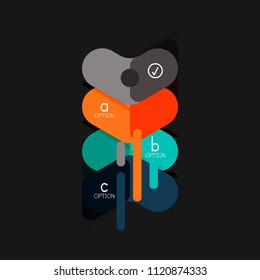 Flat design geometric infographics, arrow shape vector sticker or label, price tags, offer promotion badge, icon design, paper style layout for data graphic visualization step by step process, for