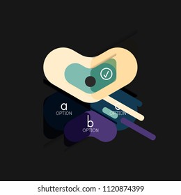 Flat design geometric infographics, arrow shape vector sticker or label, price tags, offer promotion badge, icon design, paper style layout for data graphic visualization step by step process, for
