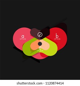 Flat design geometric infographics, arrow shape vector sticker or label, price tags, offer promotion badge, icon design, paper style layout for data graphic visualization step by step process, for