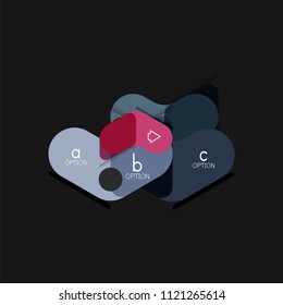 Flat design geometric infographics, arrow shape vector sticker or label, price tags, offer promotion badge, icon design, paper style layout for data graphic visualization step by step process, for