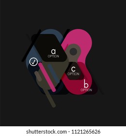 Flat design geometric infographics, arrow shape vector sticker or label, price tags, offer promotion badge, icon design, paper style layout for data graphic visualization step by step process, for