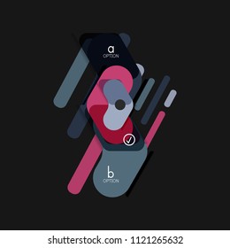 Flat design geometric infographics, arrow shape vector sticker or label, price tags, offer promotion badge, icon design, paper style layout for data graphic visualization step by step process, for