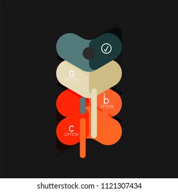 Infografía geométrica de diseño plano, etiqueta o pegatina vectorial de forma de flecha, etiquetas de precio, insignia de promoción, diseño de iconos, diseño de estilo de papel para visualización de gráficos de datos paso a paso, para