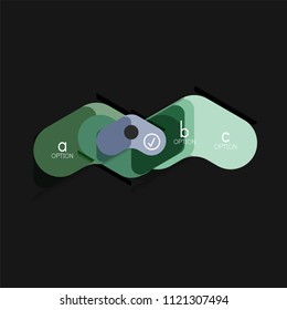 Infografía geométrica de diseño plano, etiqueta o pegatina vectorial de forma de flecha, etiquetas de precio, insignia de promoción, diseño de iconos, diseño de estilo de papel para visualización de gráficos de datos paso a paso, para