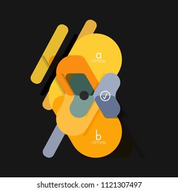 Flat design geometric infographics, arrow shape vector sticker or label, price tags, offer promotion badge, icon design, paper style layout for data graphic visualization step by step process, for