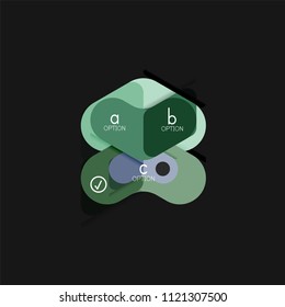 Flat design geometric infographics, arrow shape vector sticker or label, price tags, offer promotion badge, icon design, paper style layout for data graphic visualization step by step process, for