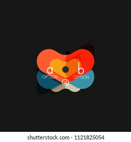 Infografía geométrica de diseño plano, etiqueta o pegatina vectorial de forma de flecha, etiquetas de precio, insignia de promoción, diseño de iconos, diseño de estilo de papel para visualización de gráficos de datos paso a paso, para