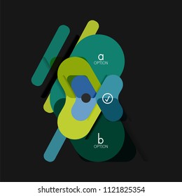 Infografía geométrica de diseño plano, etiqueta o pegatina vectorial de forma de flecha, etiquetas de precio, insignia de promoción, diseño de iconos, diseño de estilo de papel para visualización de gráficos de datos paso a paso, para