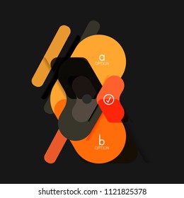 Flat design geometric infographics, arrow shape vector sticker or label, price tags, offer promotion badge, icon design, paper style layout for data graphic visualization step by step process, for