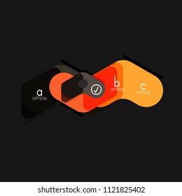 Infografía geométrica de diseño plano, etiqueta o pegatina vectorial de forma de flecha, etiquetas de precio, insignia de promoción, diseño de iconos, diseño de estilo de papel para visualización de gráficos de datos paso a paso, para
