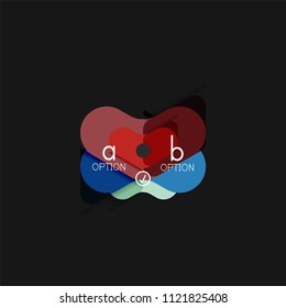 Flat design geometric infographics, arrow shape vector sticker or label, price tags, offer promotion badge, icon design, paper style layout for data graphic visualization step by step process, for