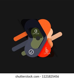 Flat design geometric infographics, arrow shape vector sticker or label, price tags, offer promotion badge, icon design, paper style layout for data graphic visualization step by step process, for