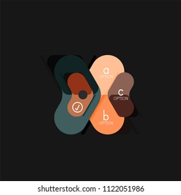 Flat design geometric infographics, arrow shape vector sticker or label, price tags, offer promotion badge, icon design, paper style layout for data graphic visualization step by step process, for