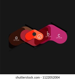 Flat design geometric infographics, arrow shape vector sticker or label, price tags, offer promotion badge, icon design, paper style layout for data graphic visualization step by step process, for