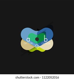 Flat design geometric infographics, arrow shape vector sticker or label, price tags, offer promotion badge, icon design, paper style layout for data graphic visualization step by step process, for