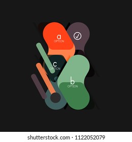 Flat design geometric infographics, arrow shape vector sticker or label, price tags, offer promotion badge, icon design, paper style layout for data graphic visualization step by step process, for
