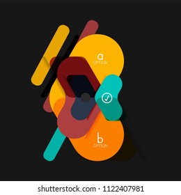Flat design geometric infographics, arrow shape vector sticker or label, price tags, offer promotion badge, icon design, paper style layout for data graphic visualization step by step process, for