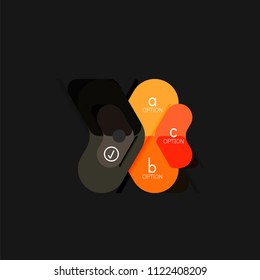 Infografía geométrica de diseño plano, etiqueta o pegatina vectorial de forma de flecha, etiquetas de precio, insignia de promoción, diseño de iconos, diseño de estilo de papel para visualización de gráficos de datos paso a paso, para