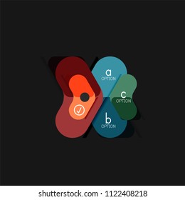 Flat design geometric infographics, arrow shape vector sticker or label, price tags, offer promotion badge, icon design, paper style layout for data graphic visualization step by step process, for