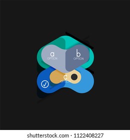 Flat design geometric infographics, arrow shape vector sticker or label, price tags, offer promotion badge, icon design, paper style layout for data graphic visualization step by step process, for