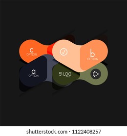 Flat design geometric infographics, arrow shape vector sticker or label, price tags, offer promotion badge, icon design, paper style layout for data graphic visualization step by step process, for