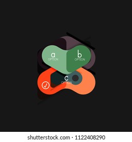 Flat design geometric infographics, arrow shape vector sticker or label, price tags, offer promotion badge, icon design, paper style layout for data graphic visualization step by step process, for