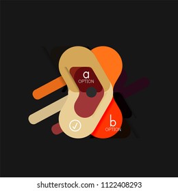 Flat design geometric infographics, arrow shape vector sticker or label, price tags, offer promotion badge, icon design, paper style layout for data graphic visualization step by step process, for
