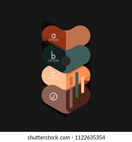 Flat design geometric infographics, arrow shape vector sticker or label, price tags, offer promotion badge, icon design, paper style layout for data graphic visualization step by step process, for