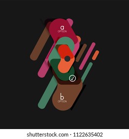 Flat design geometric infographics, arrow shape vector sticker or label, price tags, offer promotion badge, icon design, paper style layout for data graphic visualization step by step process, for